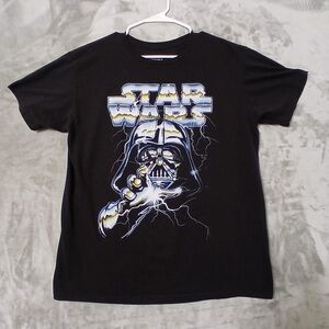 Mens Star Wars Darth Vader Black T-Shirt Size L Short Sleeve Graphic Tee Cotton
